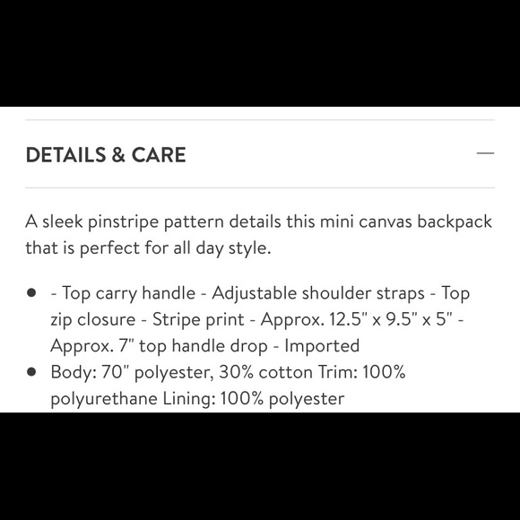 NWT! Madden Girl Pinstripe Mini Backpack - Picture 7 of 8